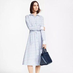 Brooks Brothers Clip-Dot Supima Cotton Shirt Dress – Blue/White Stripe– Size 2